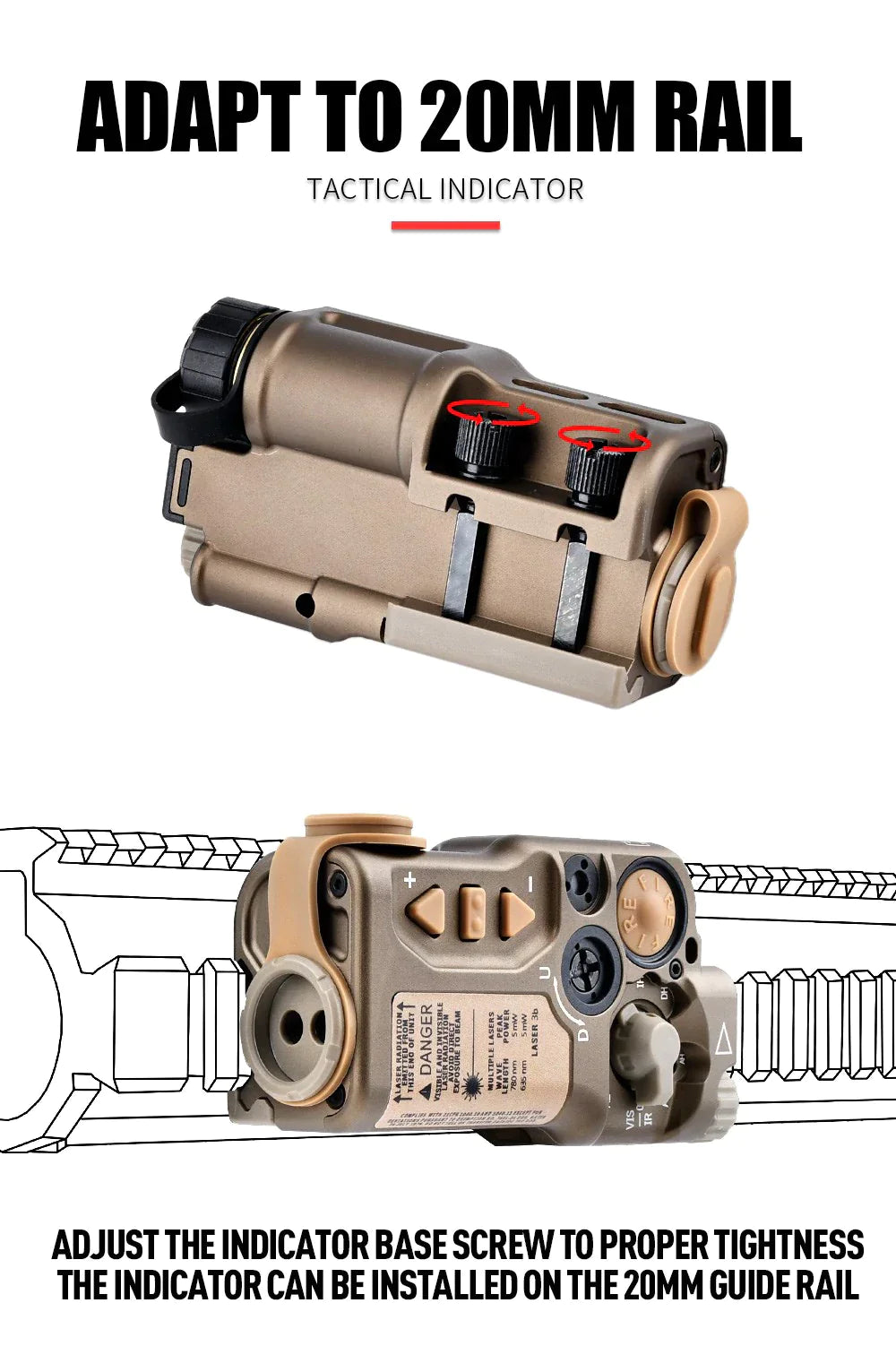 RAID-X Aiming Laser (Green Laser & IR Laser) (Aluminum) WADSN WD06079-DE