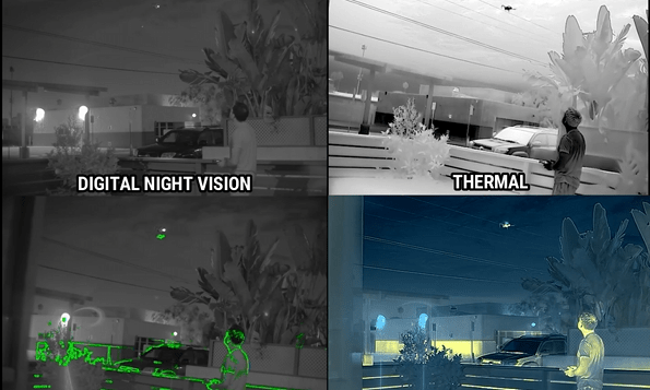 Drone Detection Test - Night Vision vs Thermal vs Thermal Fusion vs Thermal Outline - Good Nite Gear