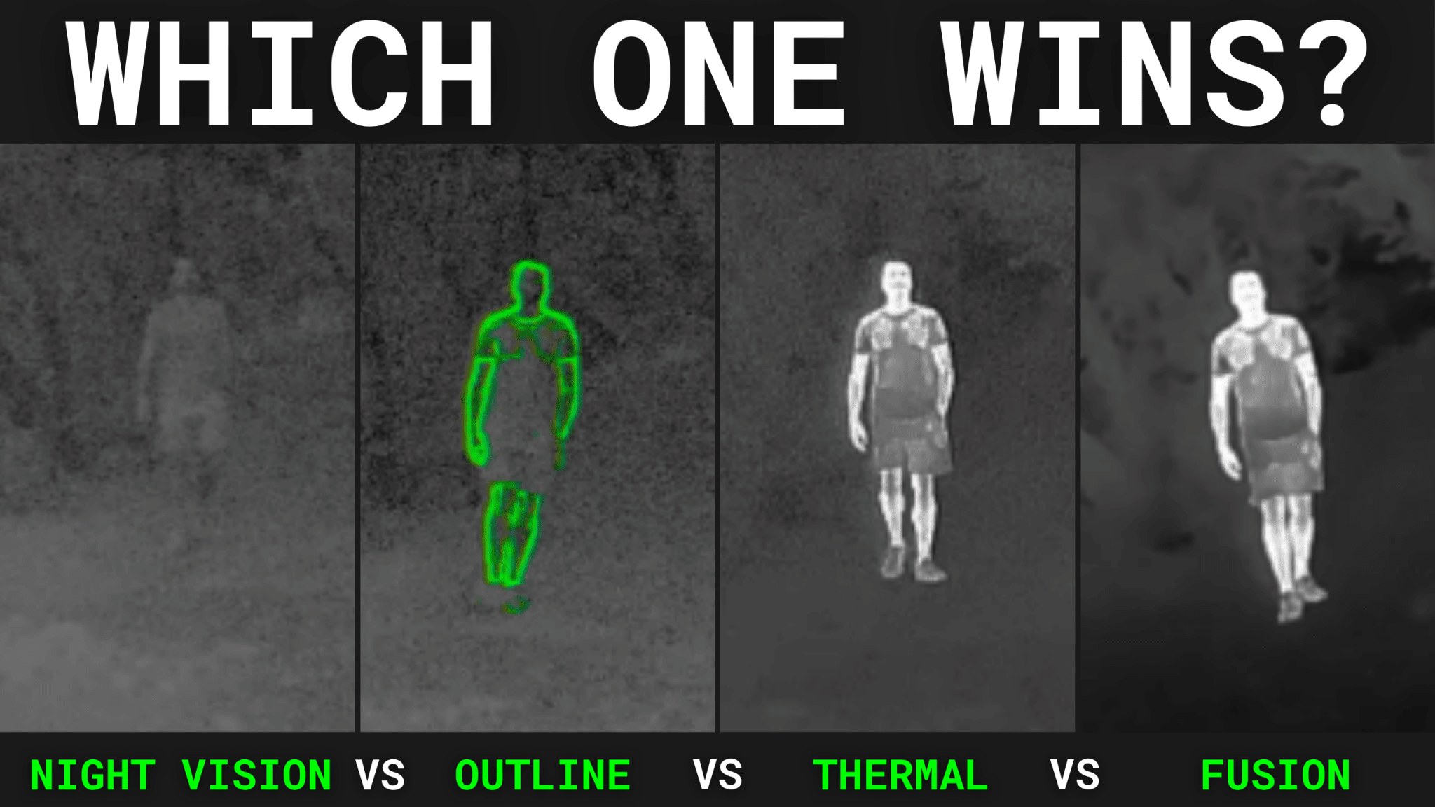 Night Vision vs. Thermal vs. Thermal Fusion vs. Thermal Outline - Good Nite Gear