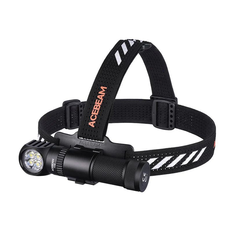 Acebeam H18 Dual-Source Right Angle Headlamp with Red Light — 4,000 Lumens, USB-C Rechargeable (Cool White)