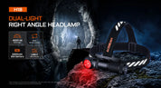 Acebeam H18 Dual-Source Right Angle Headlamp with Red Light — 4,000 Lumens, USB-C Rechargeable (Cool White)