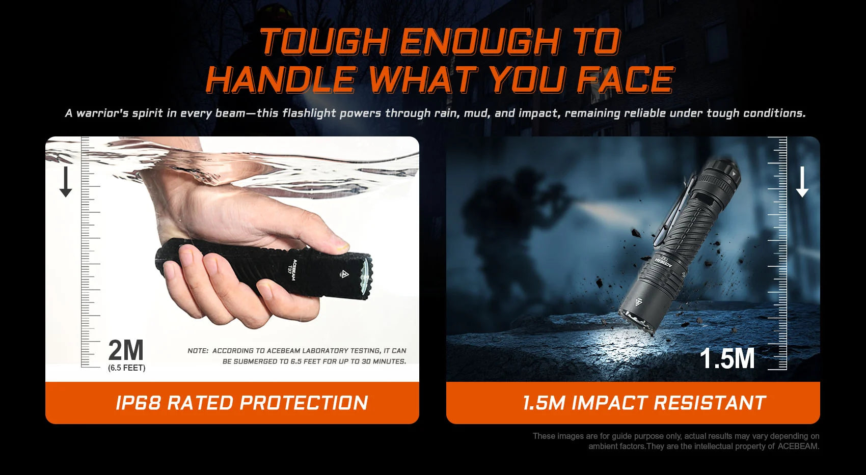 Acebeam T37 Tactical & Duty Flashlight — 4,000 Lumens, 440m Throw, USB-C Rechargeable (Black)
