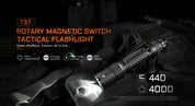 Acebeam T37 Tactical & Duty Flashlight — 4,000 Lumens, 440m Throw, USB-C Rechargeable (Black)