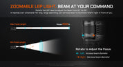 Acebeam Terminator M1 2.0 Dual Head LEP/LED Flashlight — 3,900 Lumen LED + 1,620m LEP + Red Light, USB-C Rechargeable (6500K)