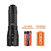 Acebeam W20 LEP Flashlight — 600 Lumens, 1,100m Throw with Wide-Angle Spill, USB-C Rechargeable (Black)