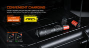 Acebeam W20 LEP Flashlight — 600 Lumens, 1,100m Throw with Wide-Angle Spill, USB-C Rechargeable (Black)