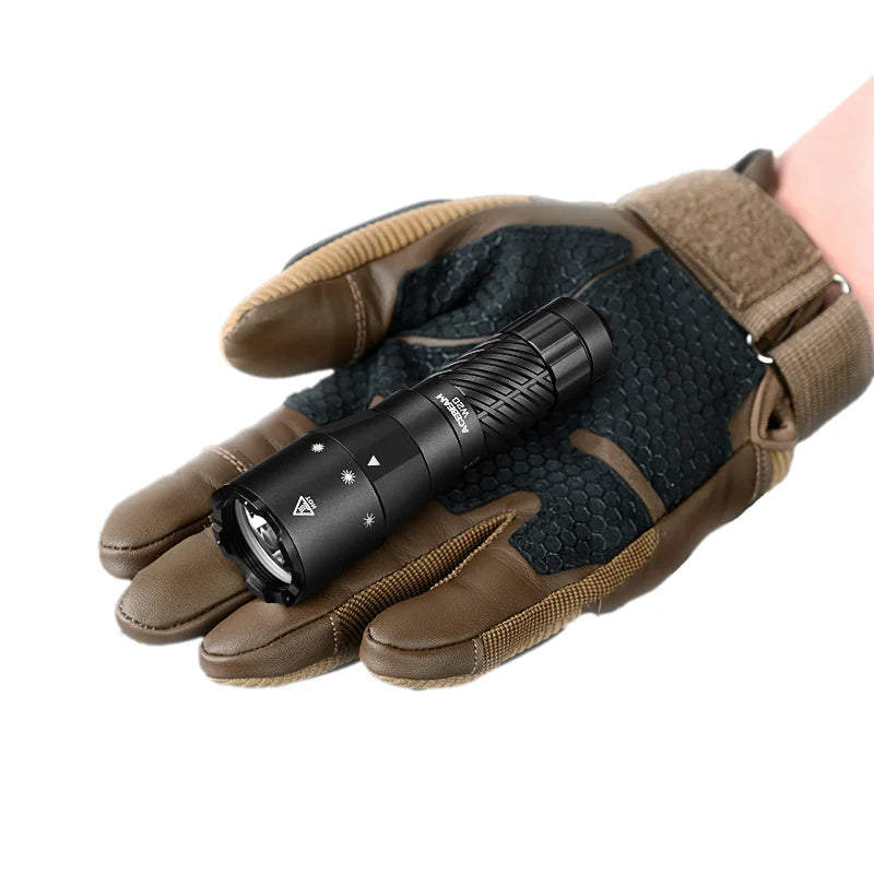 Acebeam W20 LEP Flashlight — 600 Lumens, 1,100m Throw with Wide-Angle Spill, USB-C Rechargeable (Black)