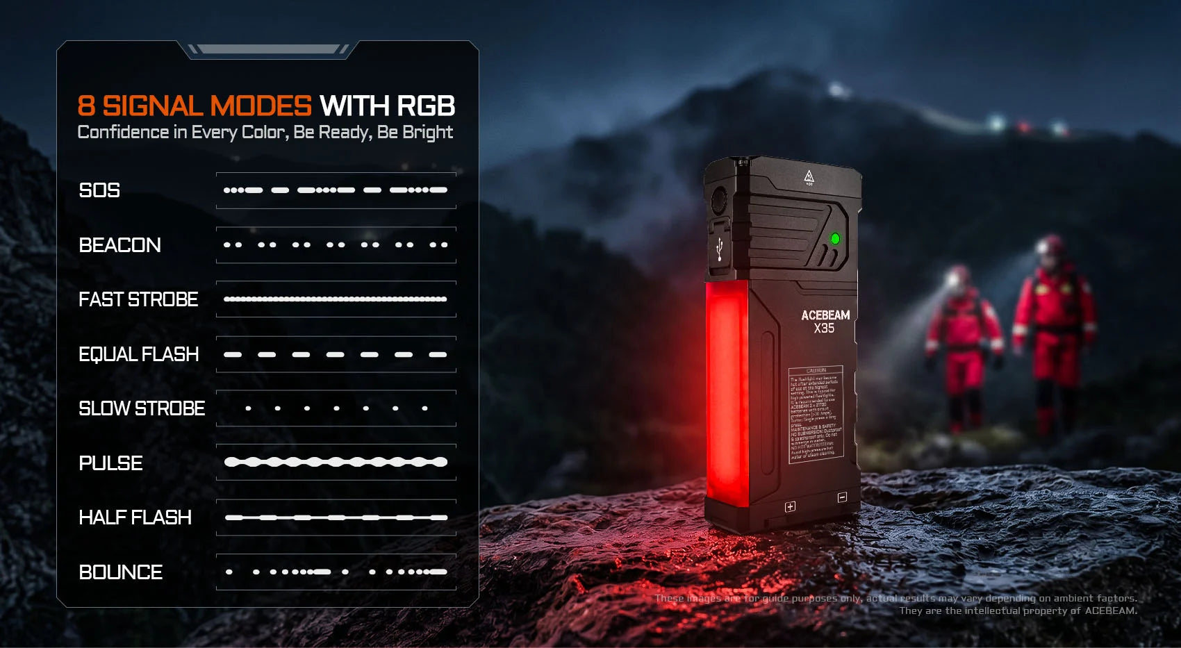 Acebeam X35 Search & Rescue Flashlight — 20,000 Lumens, 458m Throw, RGB Side Light, USB-C Rechargeable