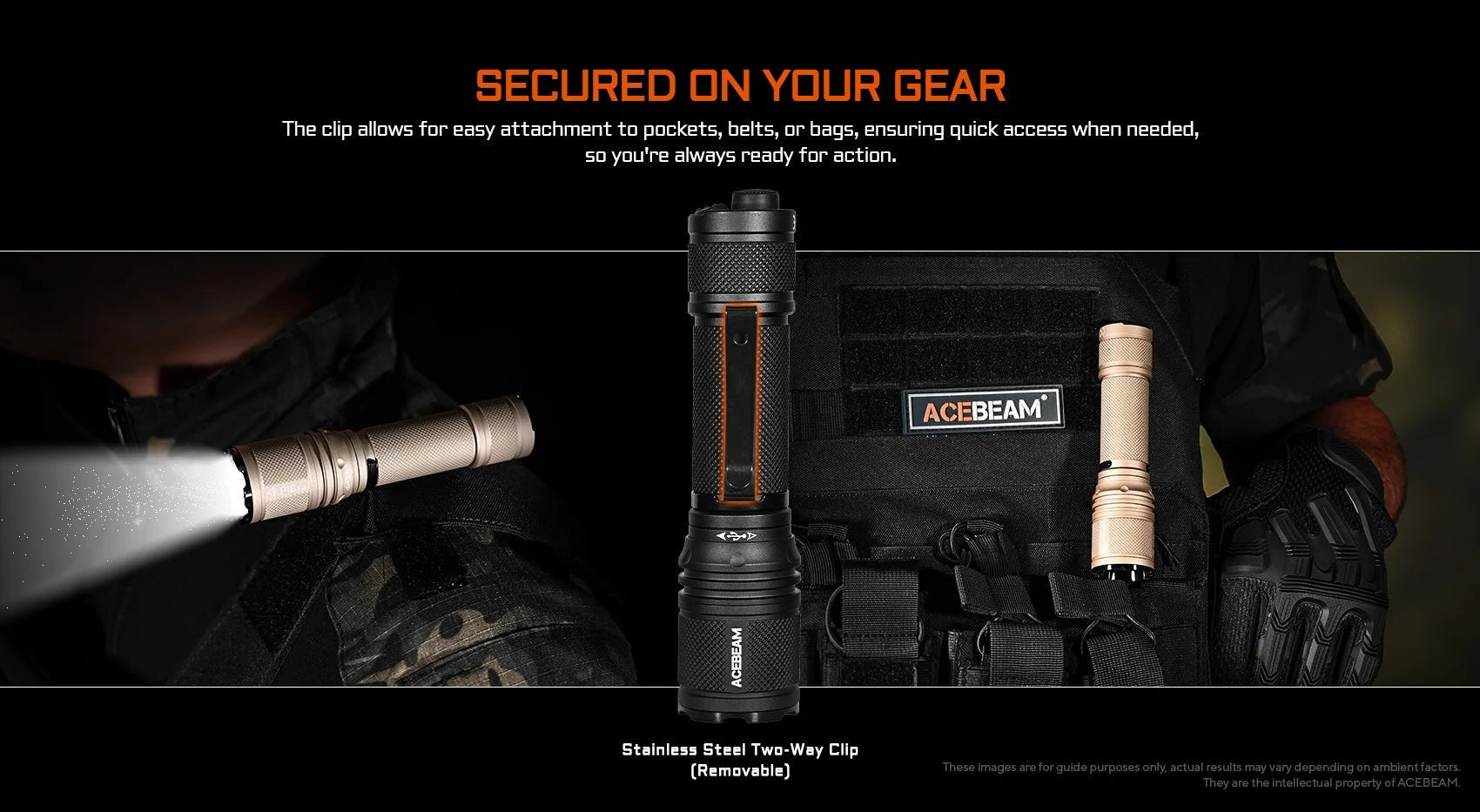 Acebeam P16 2.0 Dual Tail Switch Tactical Flashlight — 3,000 Lumens, 543m Throw, USB-C Rechargeable - Good Nite Gear