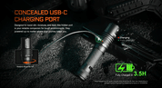 Acebeam W10 Pro LEP Flashlight — 750 Lumens, 1,425m Throw, USB-C Rechargeable (Black) - Good Nite Gear