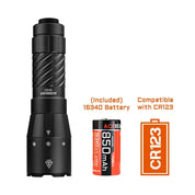 Acebeam W20 LEP Flashlight — 600 Lumens, 1,100m Throw with Wide-Angle Spill, USB-C Rechargeable (Black) - Good Nite Gear