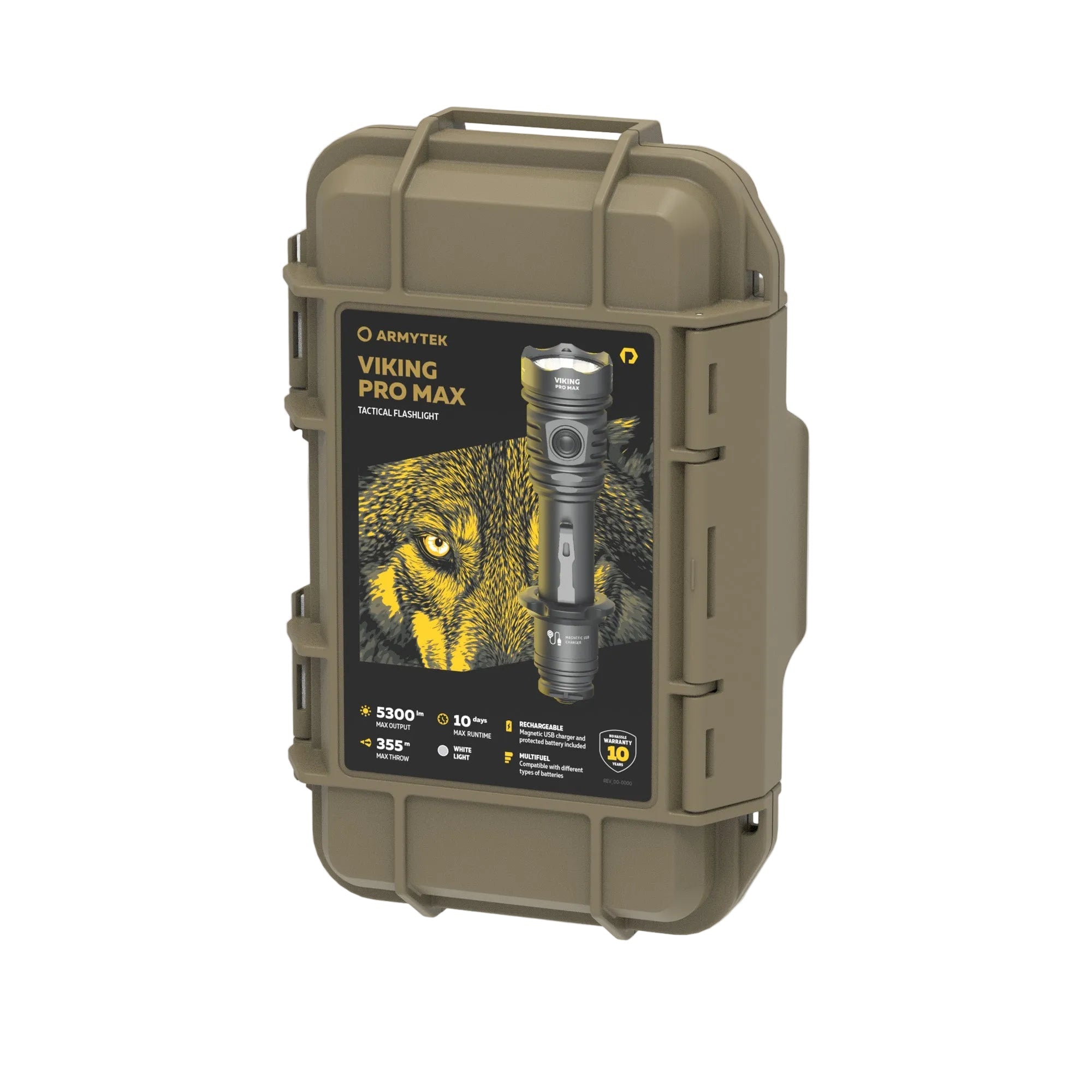 Armytek Viking Pro Max Tactical Flashlight — 5300 Lumens, Magnetic USB Rechargeable (White & Warm) - Good Nite Gear