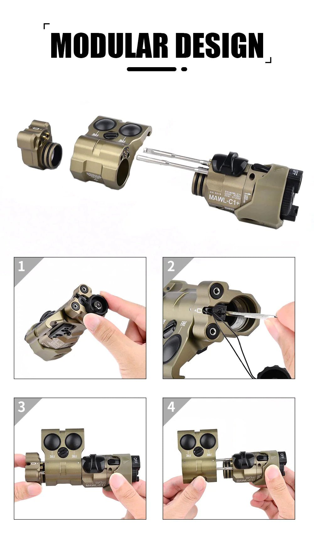 MAWL - C1+ (Green Laser) Aluminum WADSN WD06057 - DE - Good Nite Gear