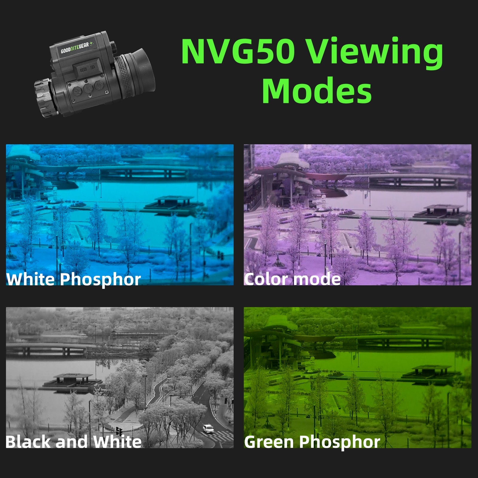 analogue night vision goggles NVG50 Digital Night Vision Monocular NVG50 + GNG Bump Helmet Green