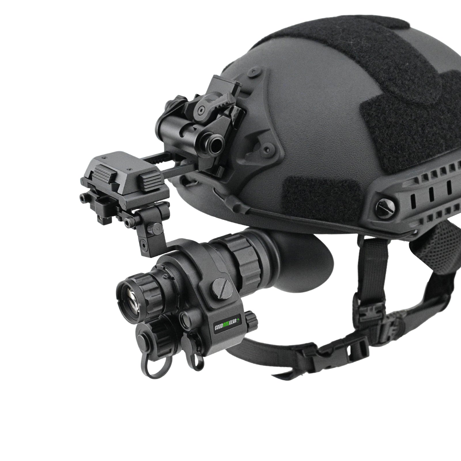 NVG90 Pro Digital Night Vision Monocular mounted to a helmet