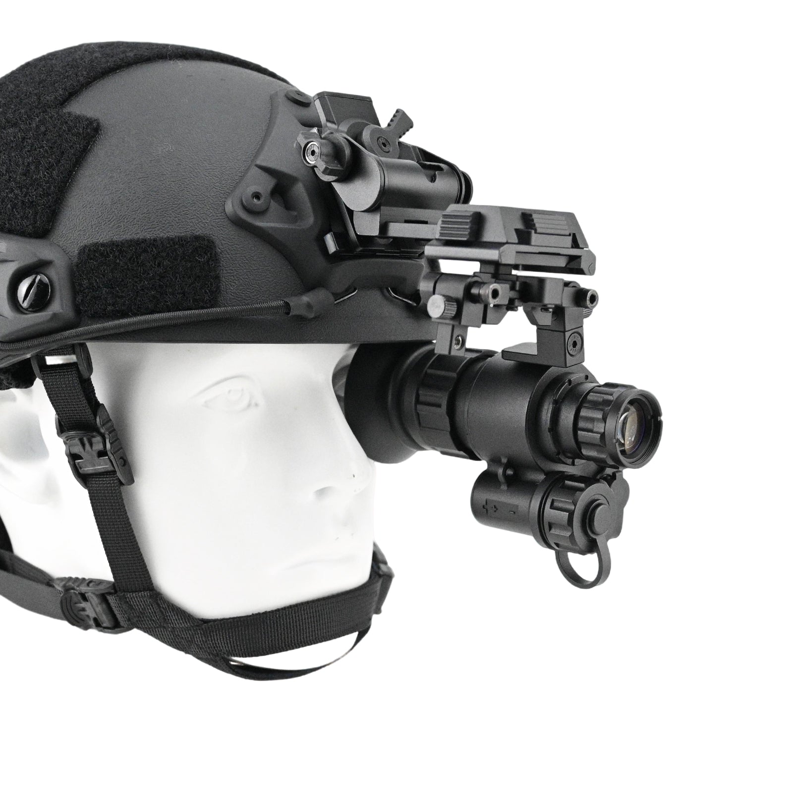 NVG90 Pro Digital Night Vision Monocular  mounted to a helmet