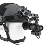 NVG90 Pro Digital Night Vision Monocular  mounted to a helmet